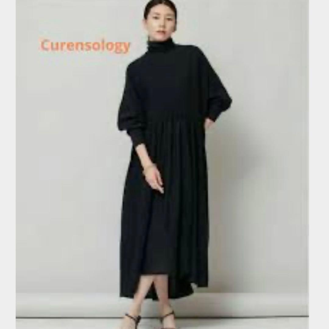 ブ*ー様 Curensology ウールハイネックギャザーワンピース