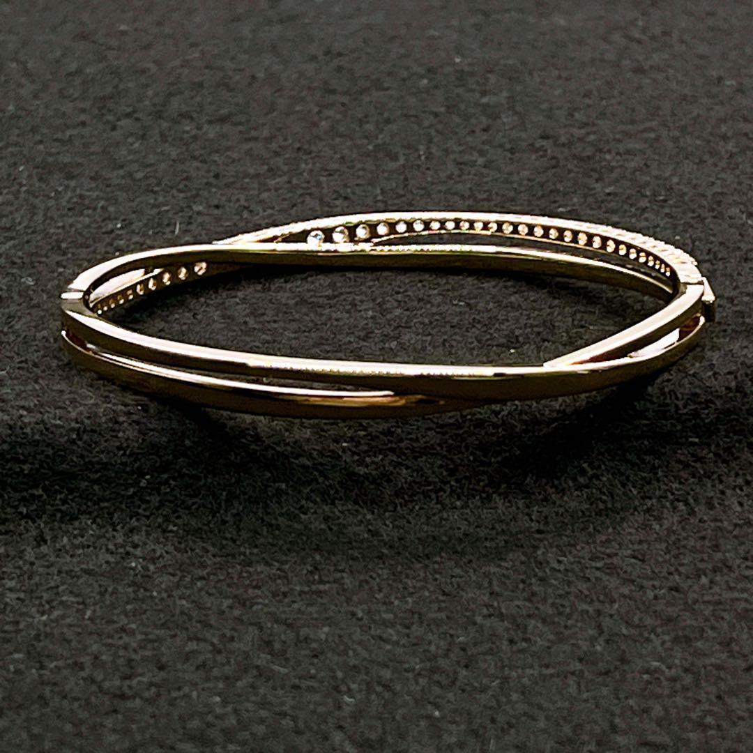 ✨極美品✨スワロフスキー SWAROVSKI ローズゴールドピンクバングル