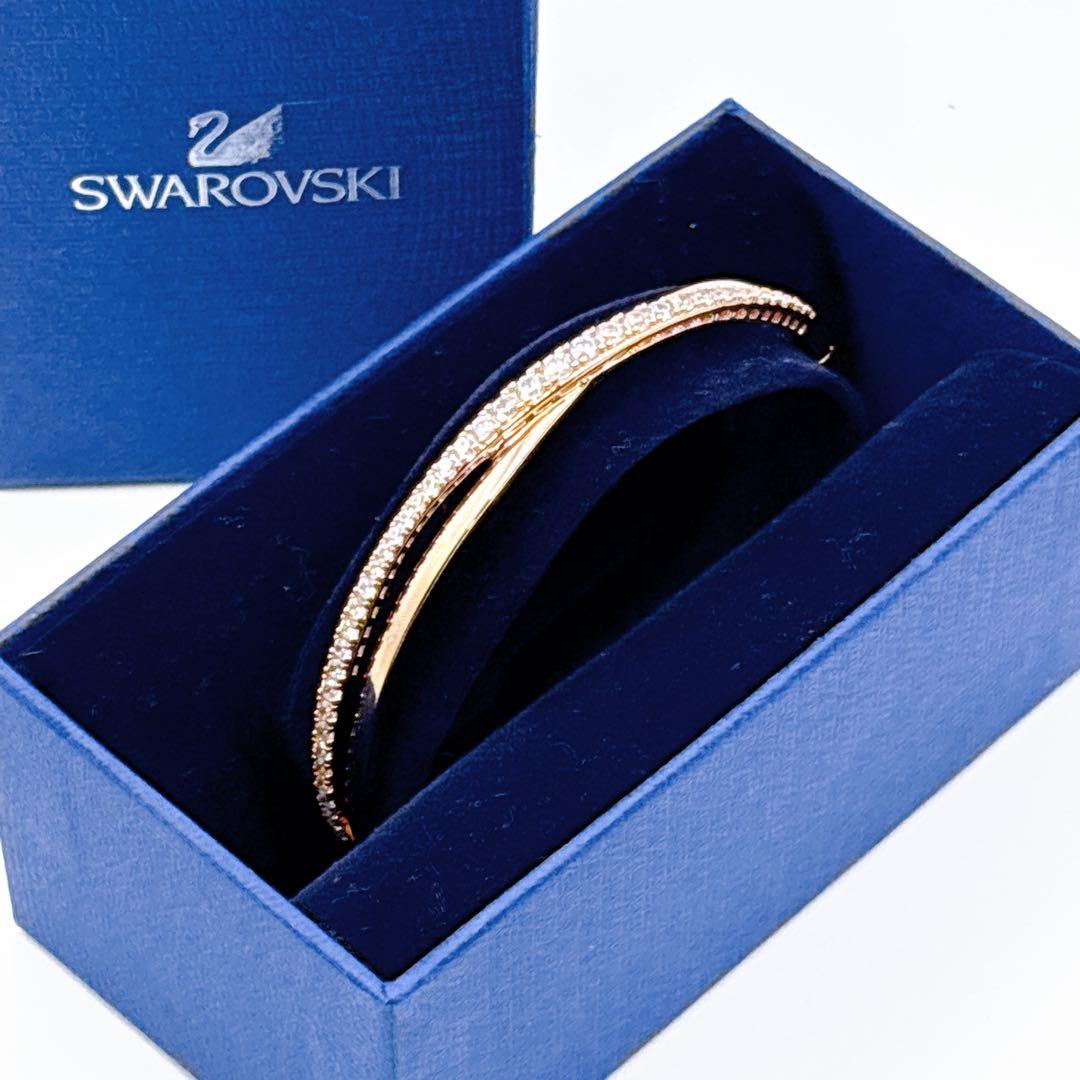 ✨極美品✨スワロフスキー SWAROVSKI ローズゴールドピンクバングル