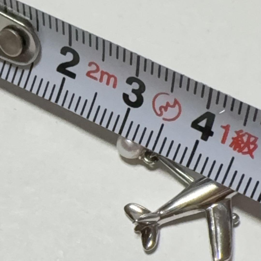 MIKIMOTO ミキモト パール ペンダントトップ　飛行機 JAL シルバー製
