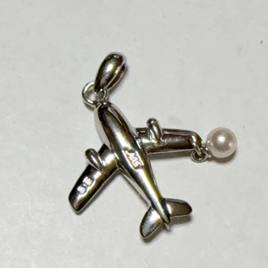 MIKIMOTO ミキモト パール ペンダントトップ　飛行機 JAL シルバー製