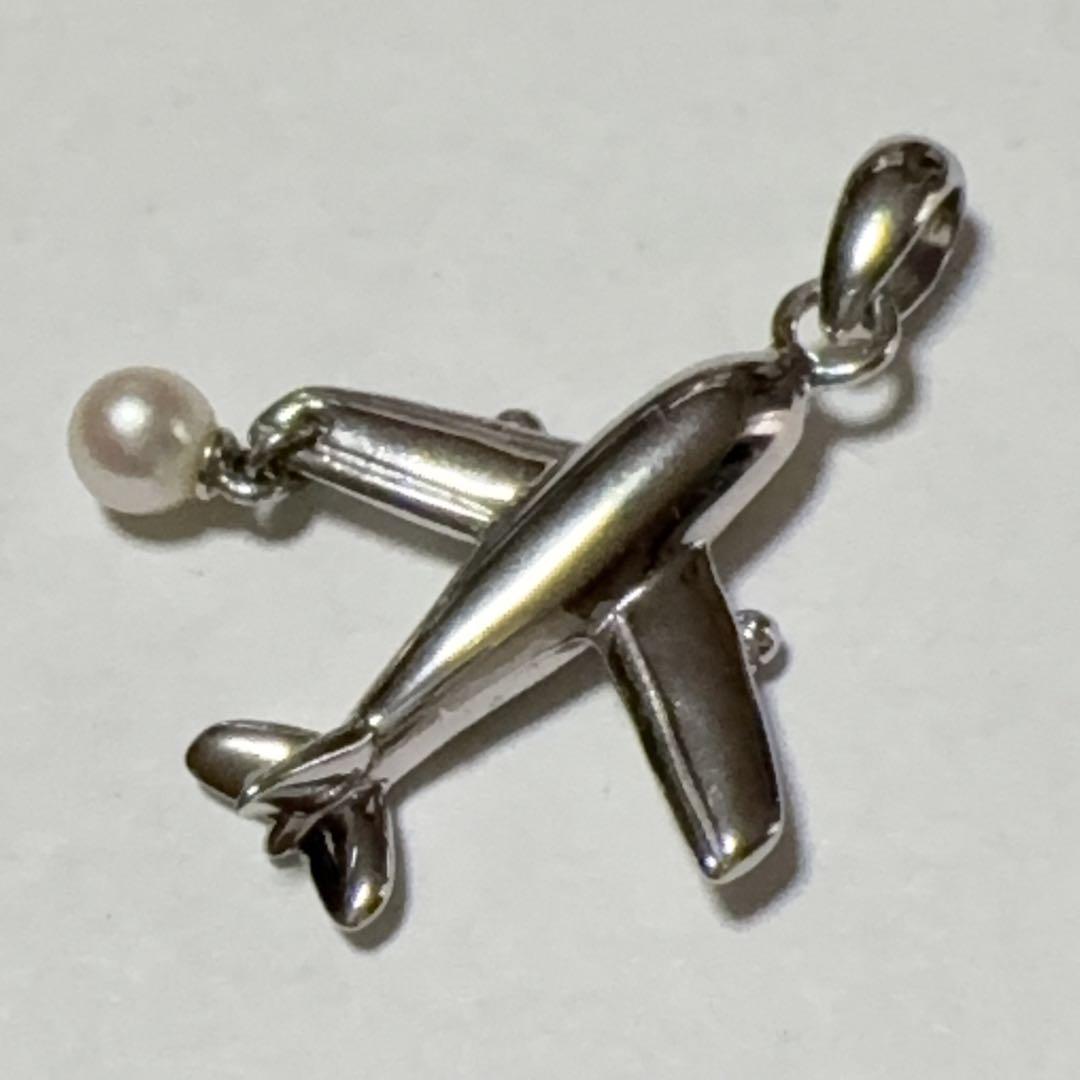 MIKIMOTO ミキモト パール ペンダントトップ　飛行機 JAL シルバー製