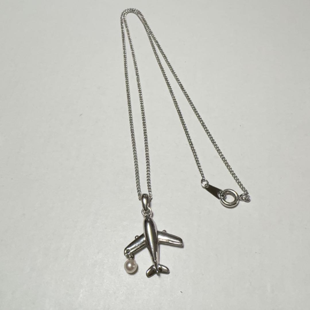 MIKIMOTO ミキモト パール ペンダントトップ　飛行機 JAL シルバー製