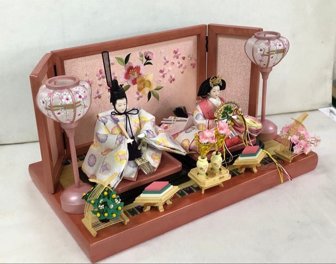 【新品】　雛人形　刺繍花柄屏風セット　数量限定 セール中