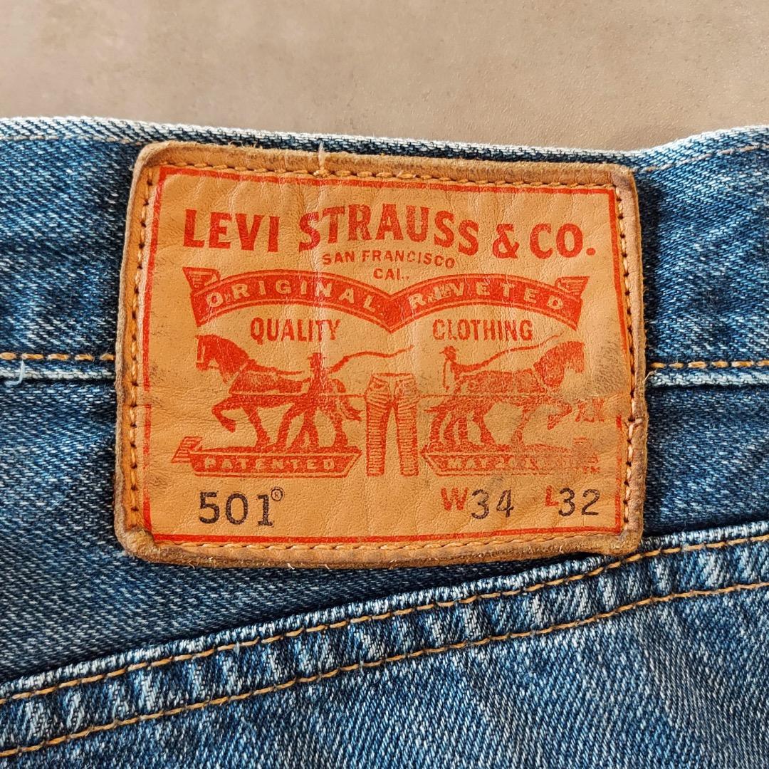 リーバイス501 Levis W34 青 ヒゲ ハチノス 古着 18148