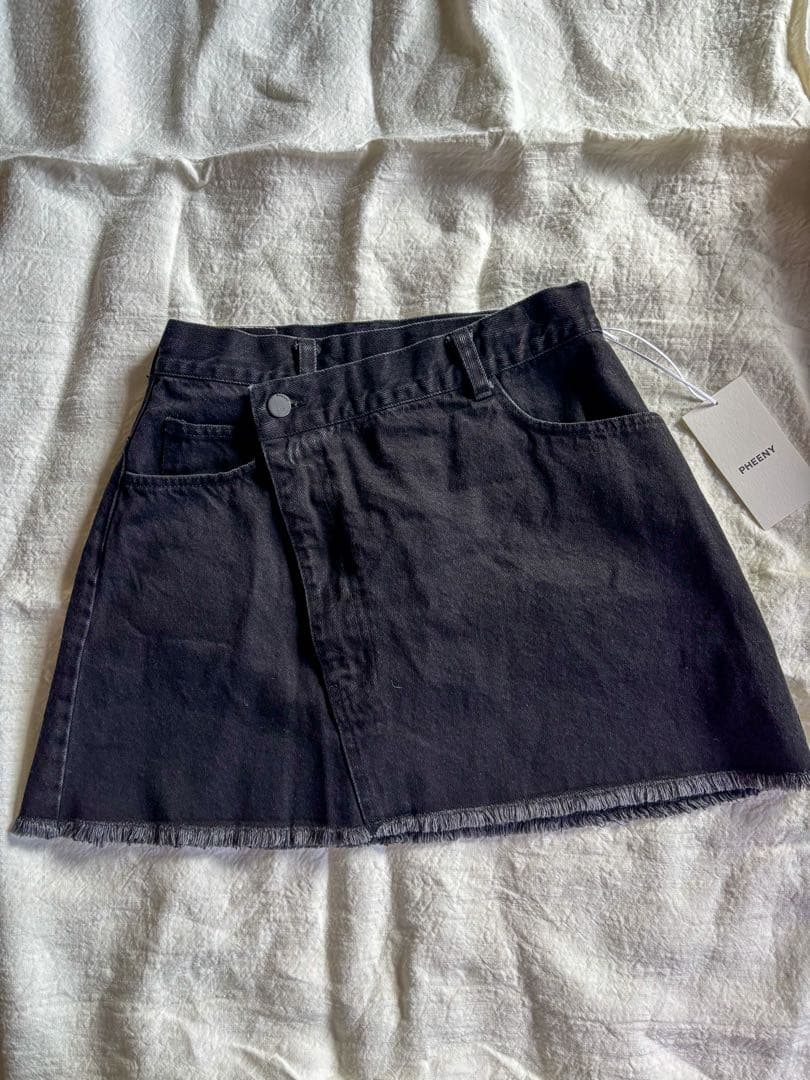 PHEENY 今季デニムAラインミニスカート