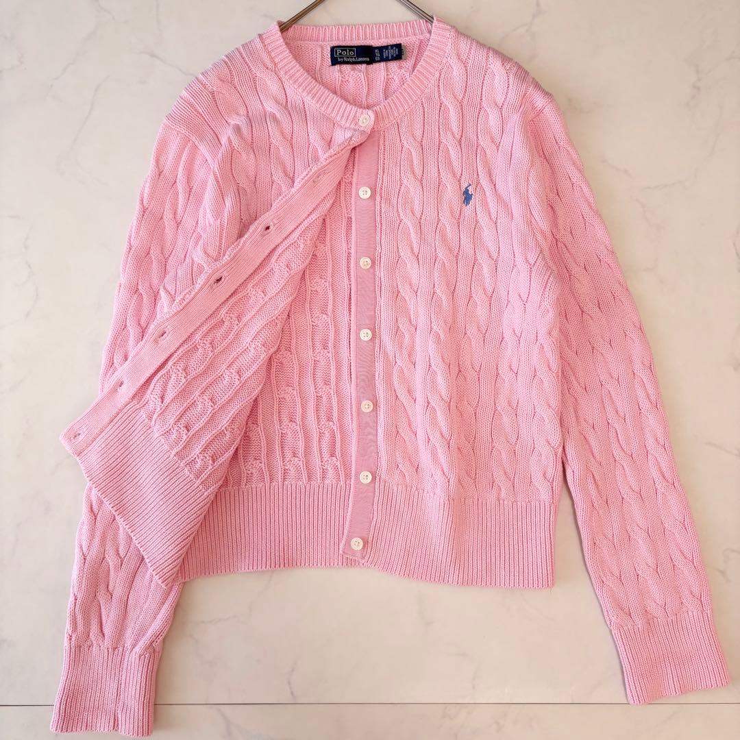 ポロ ラルフローレン コットン ニット ケーブル カーディガン 大人気✨極美品