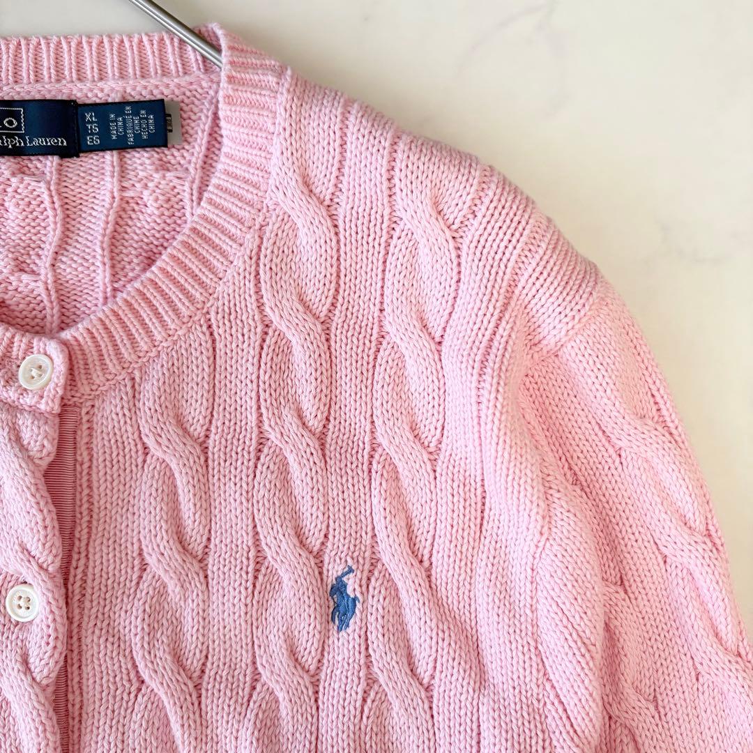 ポロ ラルフローレン コットン ニット ケーブル カーディガン 大人気✨極美品