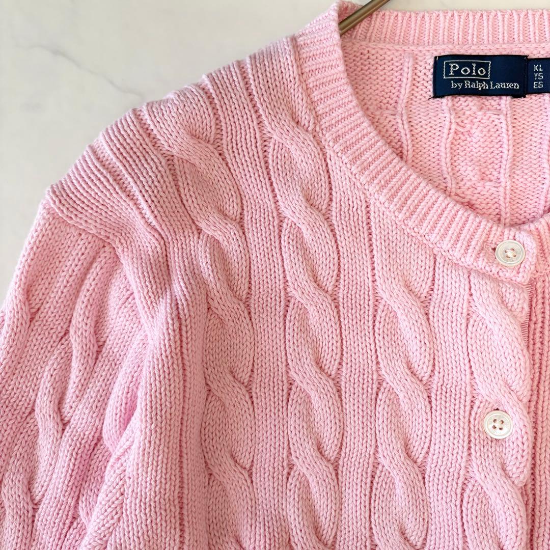 ポロ ラルフローレン コットン ニット ケーブル カーディガン 大人気✨極美品