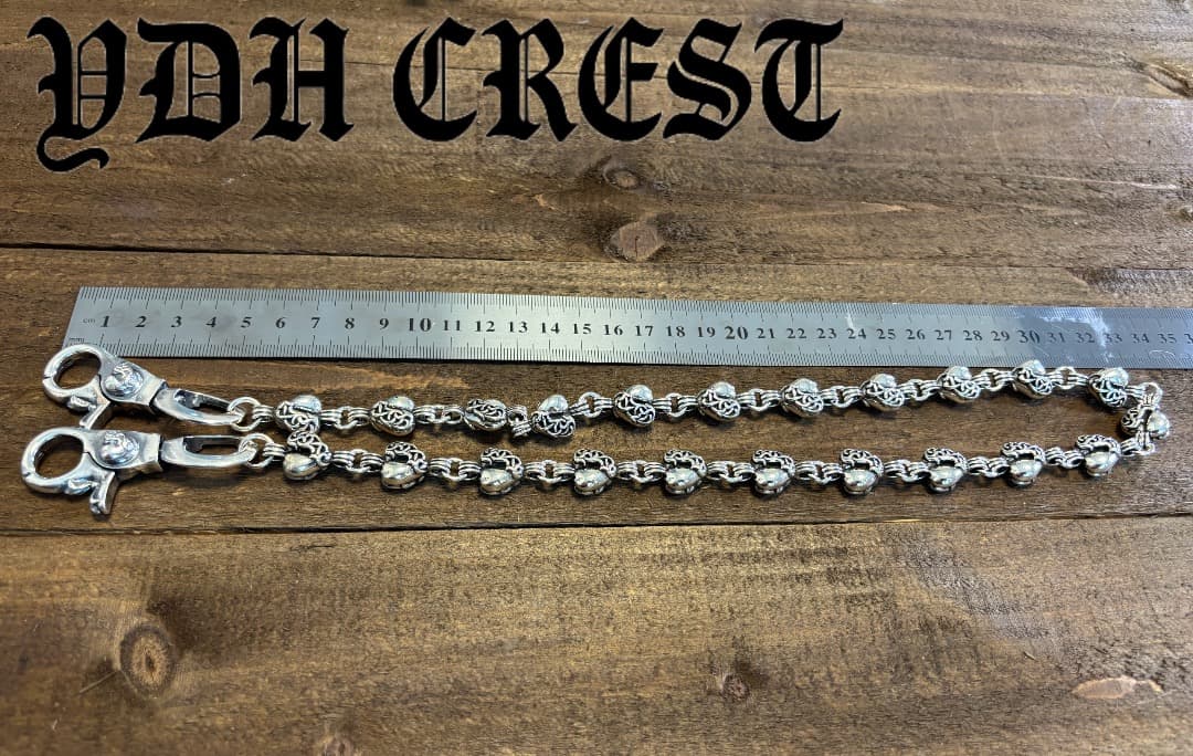 バイカー必須　ウォレット用ハート型　シルバーチェーン　TYPE3　QBKB004