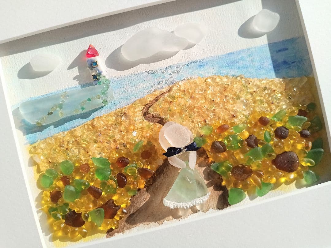 シーグラスアート　オーダー品　３点　ぷう子様　　ご確認用