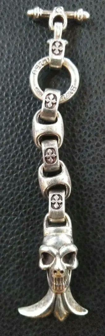 SILVER925 ビルウォールレザー　タイプスカルウォレットハンガー　44g