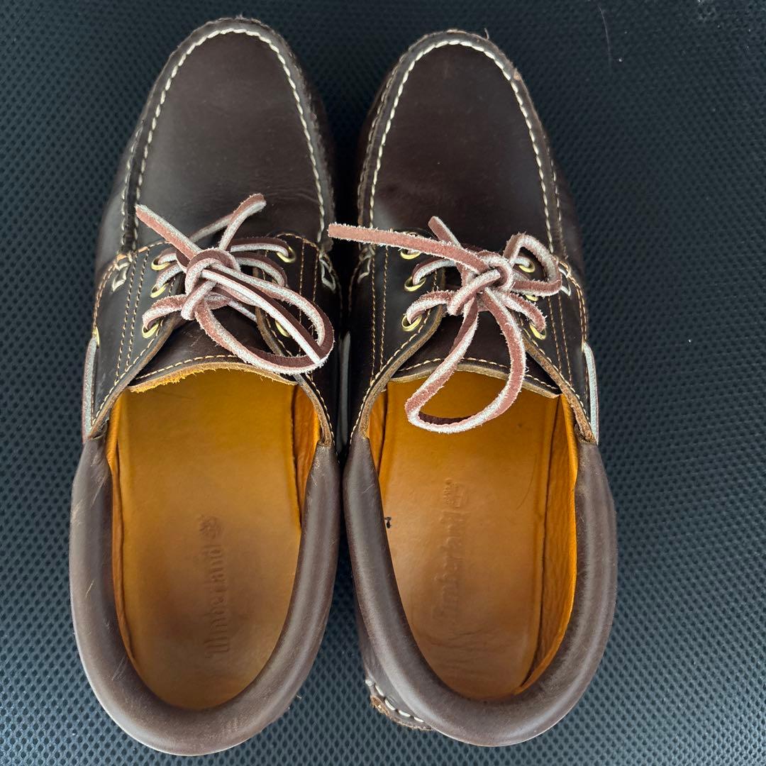 Timberland ブラウンレザー デッキシューズ