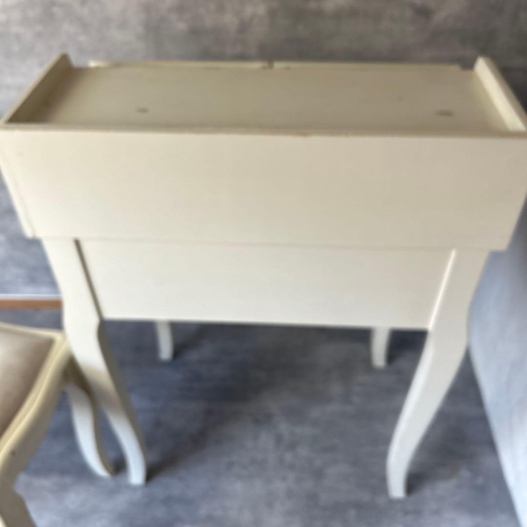 アンティーク加工 シャビーシック 猫脚コンソールデスク　椅子付