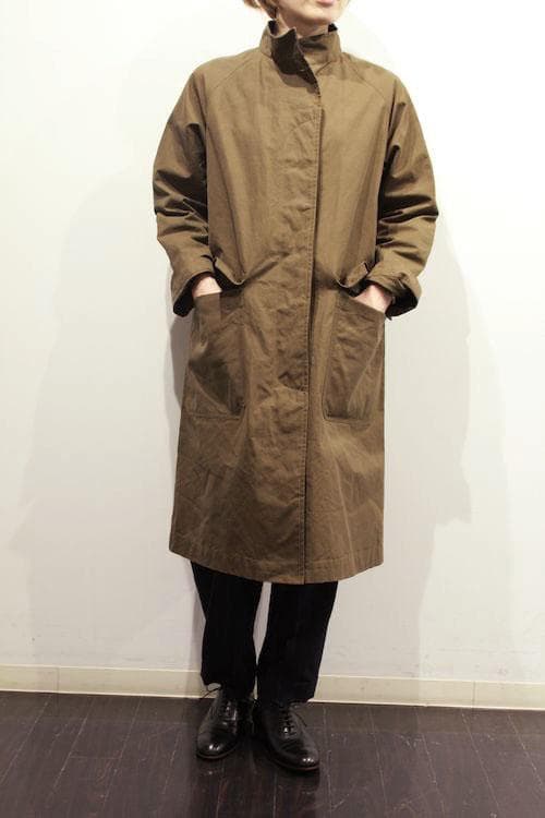 【極美品】MHL. オイルドコットン スタンドカラー ロングコート