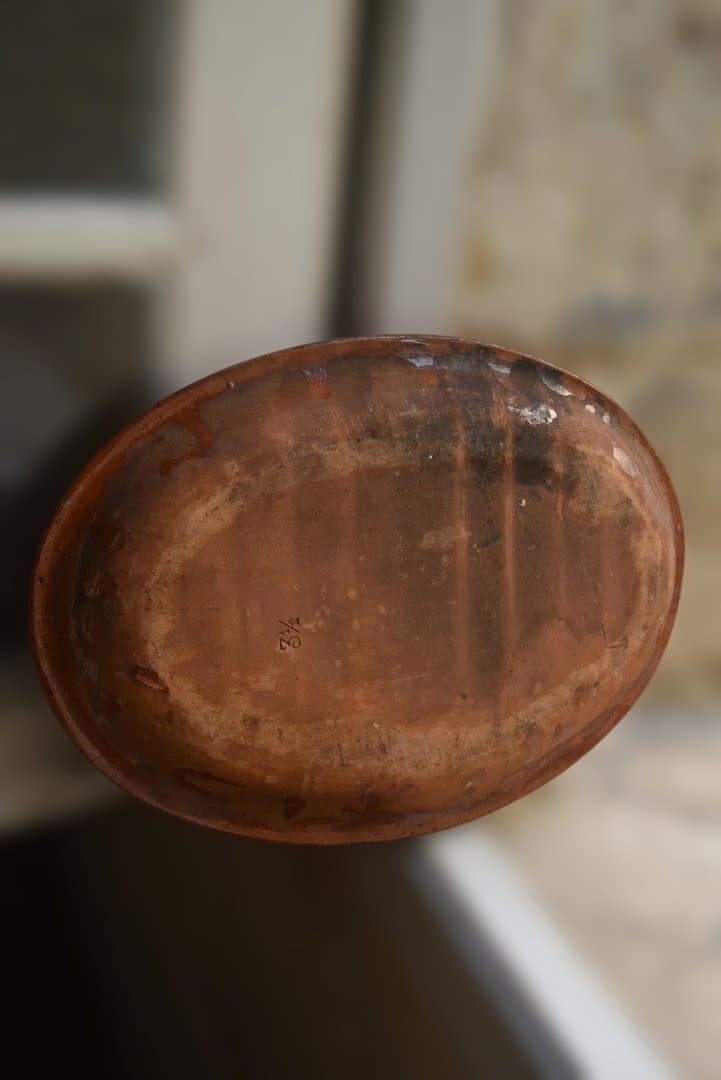 フランス19世紀　オーバルグラタン皿　古道具坂田　西洋民藝　アンティーク