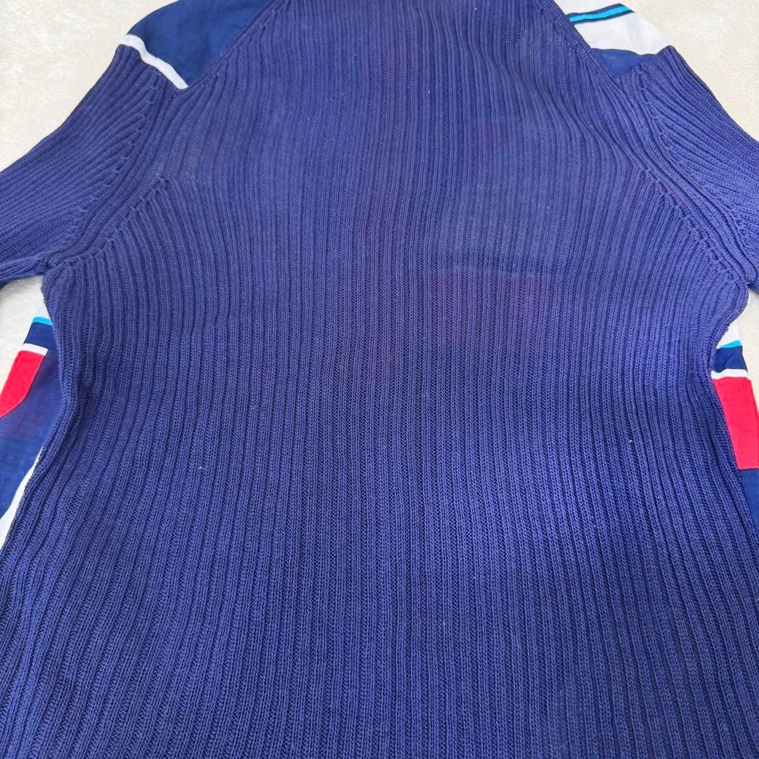 HERMES エルメス　ニット　コットン　ポロシャツ　ネイビー　サイズ38