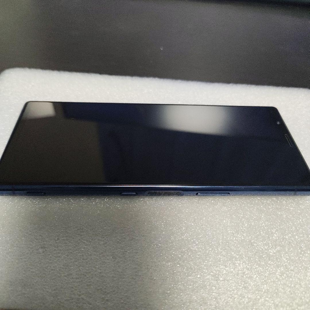 Xperia 5 SO-01M SIMフリー、ブルー Spigenケース付