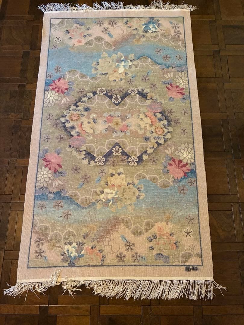 ぶひさん　中国段通 シルク絨毯 約90cm x 155cm