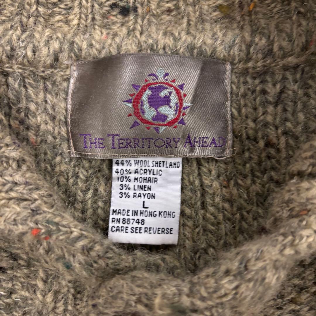 90s THE TERRITORY AHEAD モヘアニットポロ ヘンリーネック