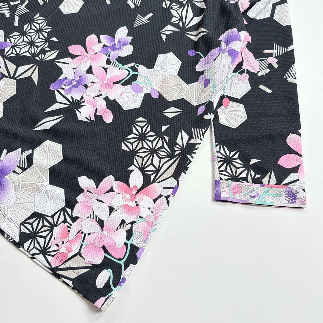 近年 極美品 レオナール 和柄 花柄 長袖カットソー チュニック プルオーバー