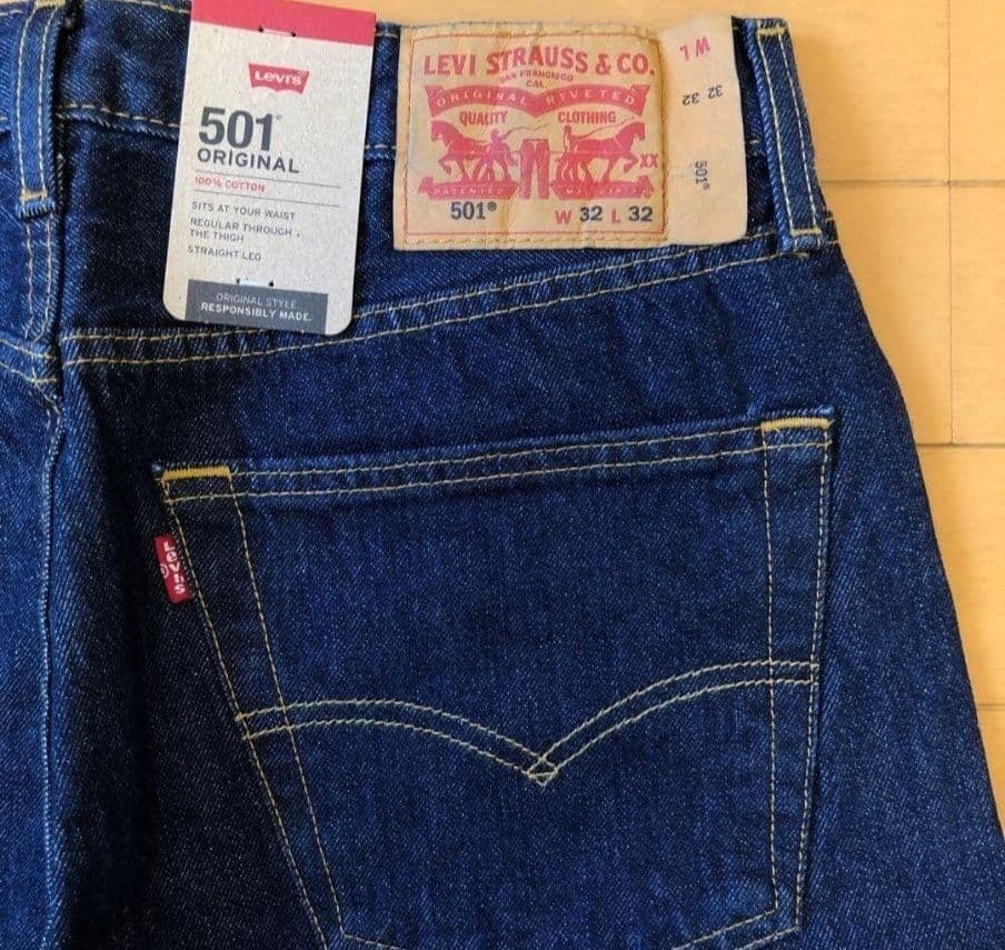 リーバイス 2ND トラッカーJKT S 501 セットアップ 濃紺 W32