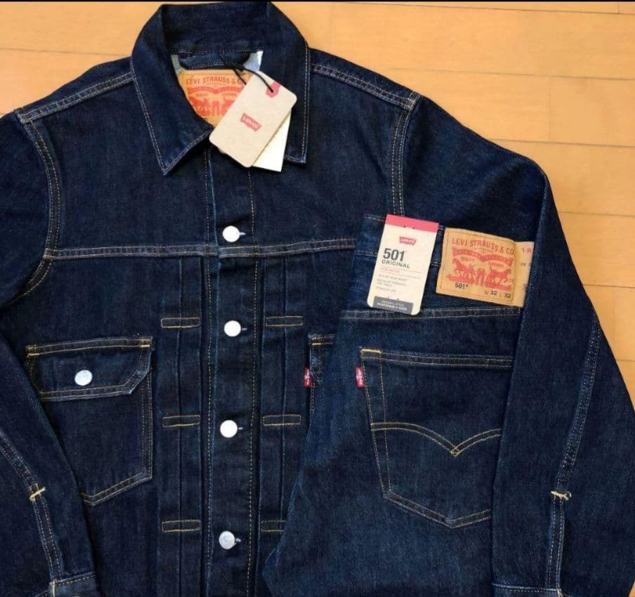 リーバイス 2ND トラッカーJKT S 501 セットアップ 濃紺 W32