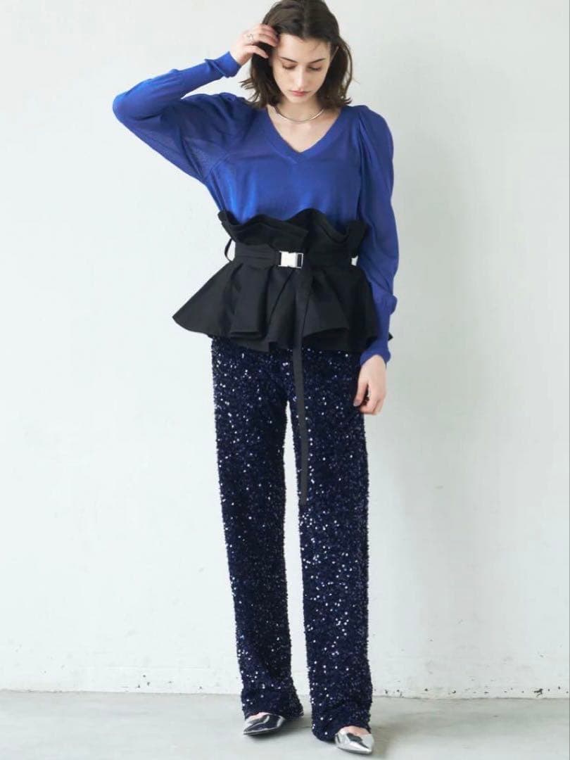 【新品】LA BELLE ETUDE／サークルフレアボリュームベルト ブラック