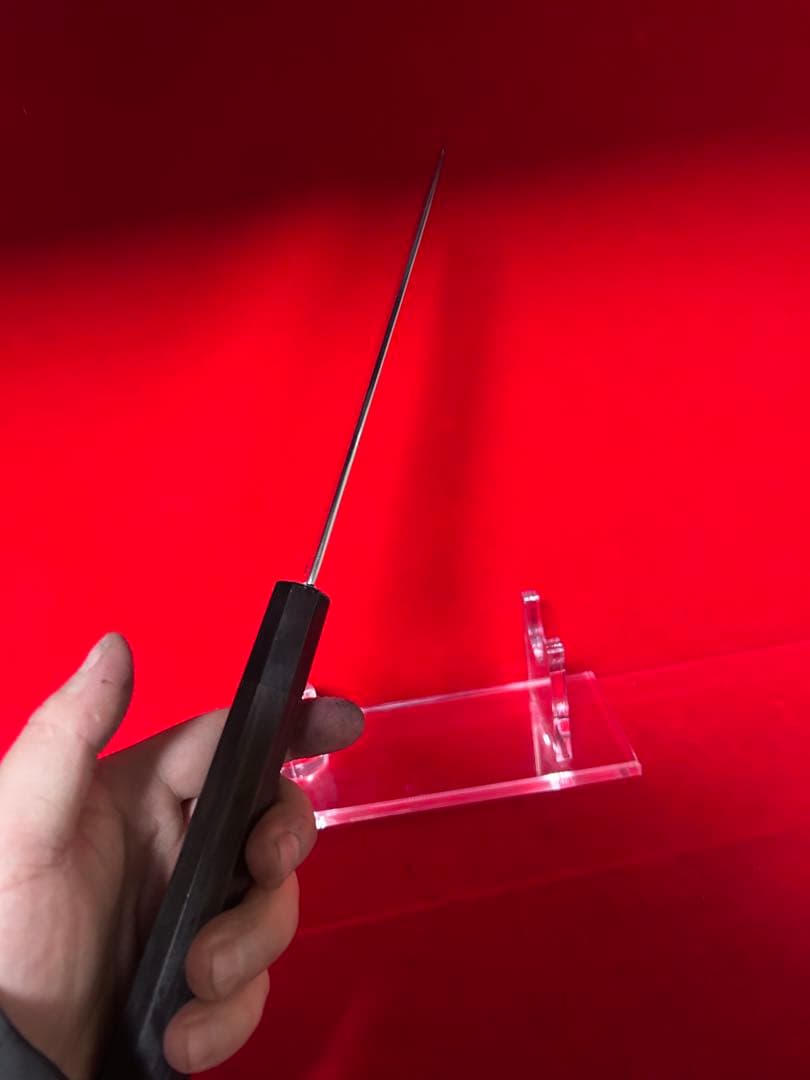 01592 包丁　和牛刀　本焼　スウェーデン鋼刃紋綺麗　鏡面仕上げ　箱付　未使用