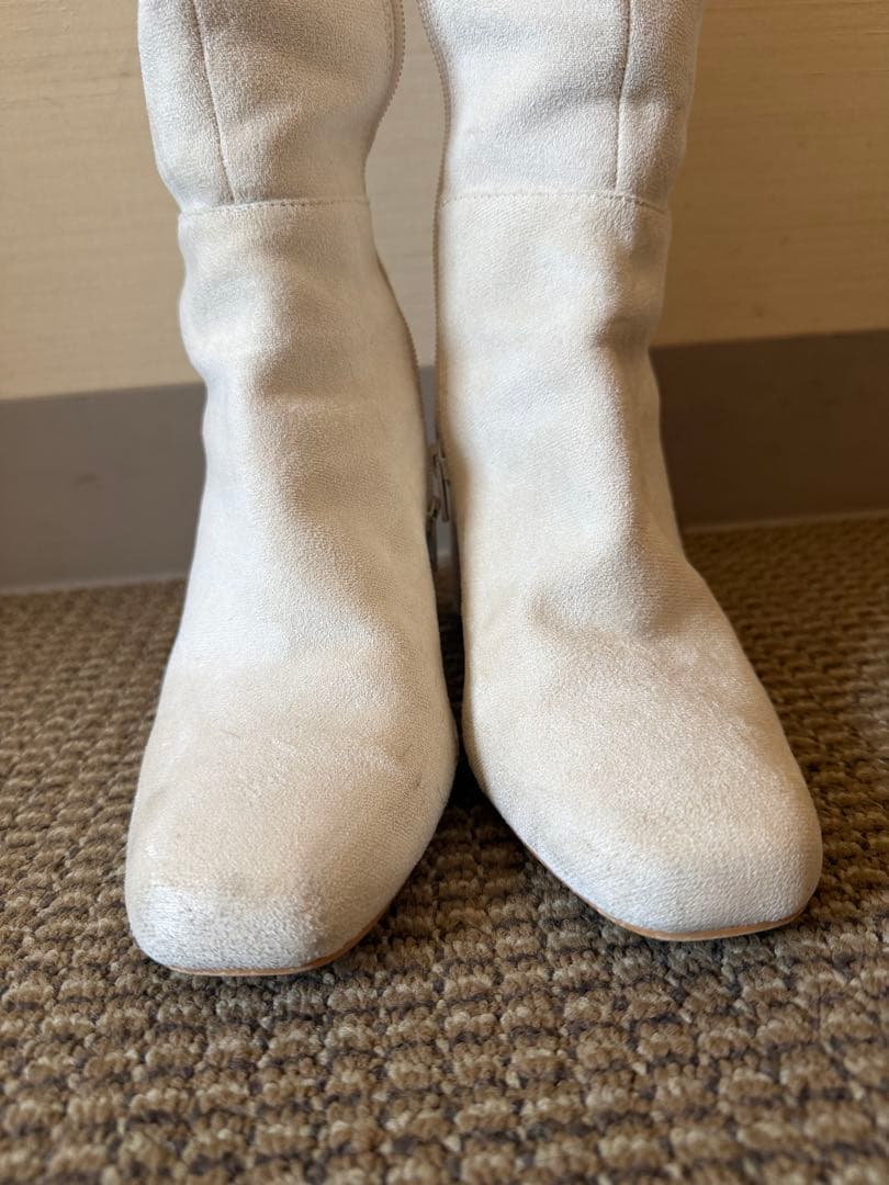 靴 andmary Sophy boa boots ivory 37