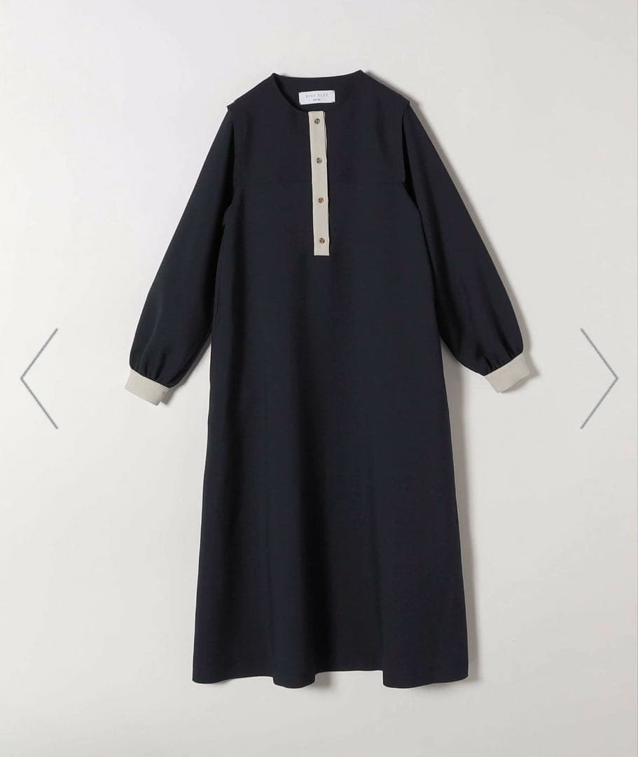 【新品】SHIPS any：ダブルクロスヨークカラーワンピース