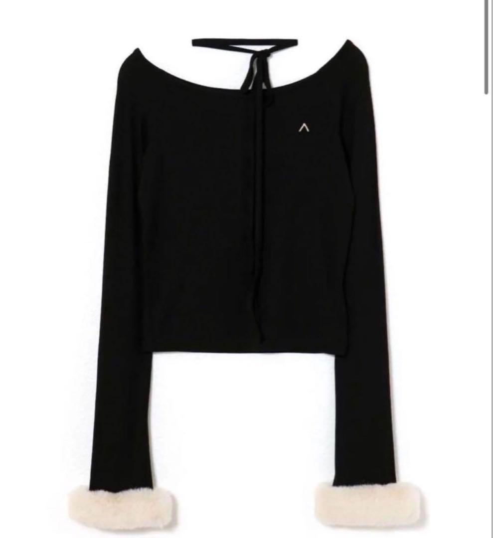 andmary Ravi fur tops ブラック 付属リボンなし