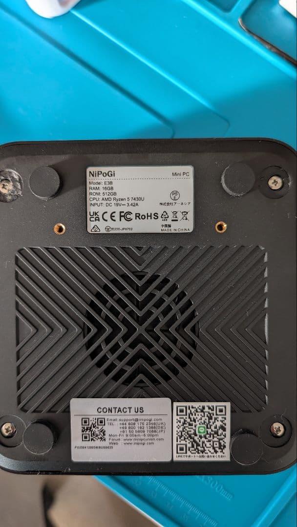 NiPoGi Mini PC AMD Ryzen5 7430U ベアボーンキット