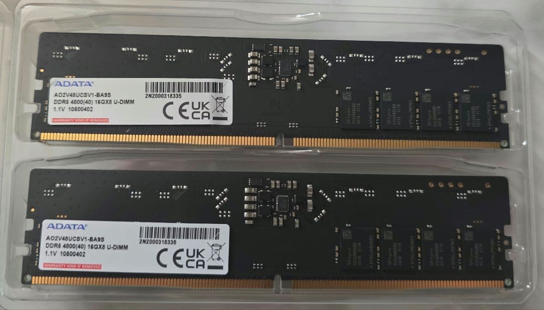 ADATA DDR5 32GB(16×2) 4800MHz メモリ