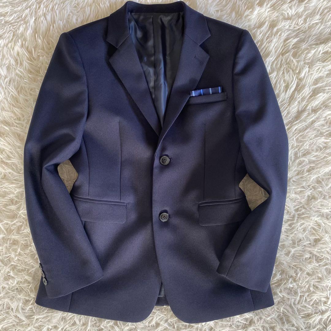 【未使用に近い】ショパン　レジメンタルタイベーシックスーツセット　160cm 紺
