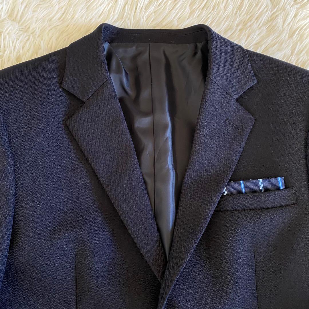 【未使用に近い】ショパン　レジメンタルタイベーシックスーツセット　160cm 紺