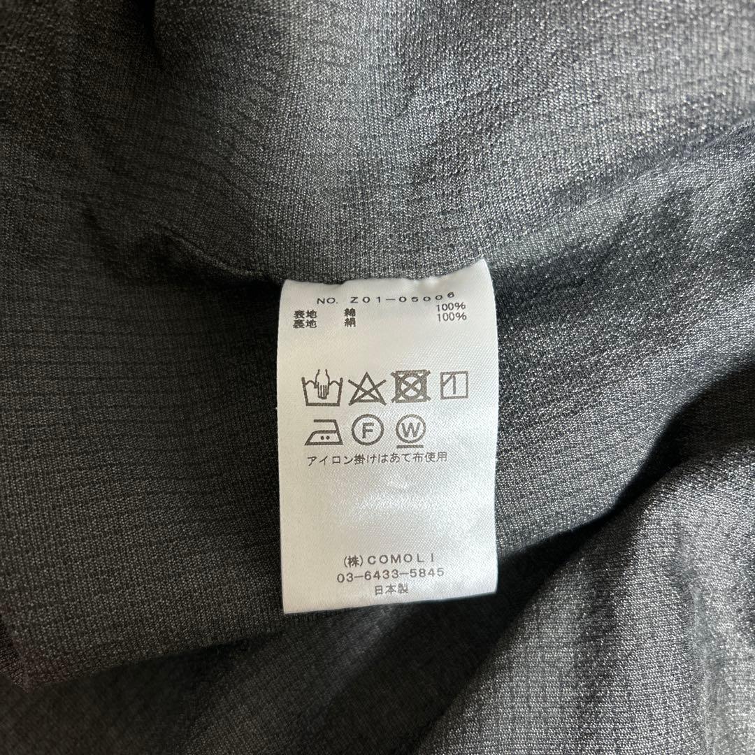 COMOLI コットンジャージー スタンドカラージャケット フェードブラック