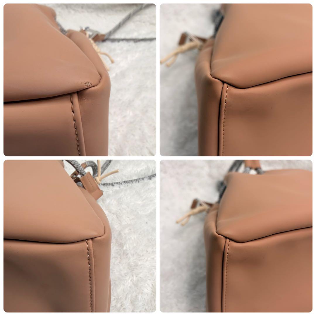 F/CEエフシーイー テックレザー 撥水加工ドローストリングバッグ　ベージュ