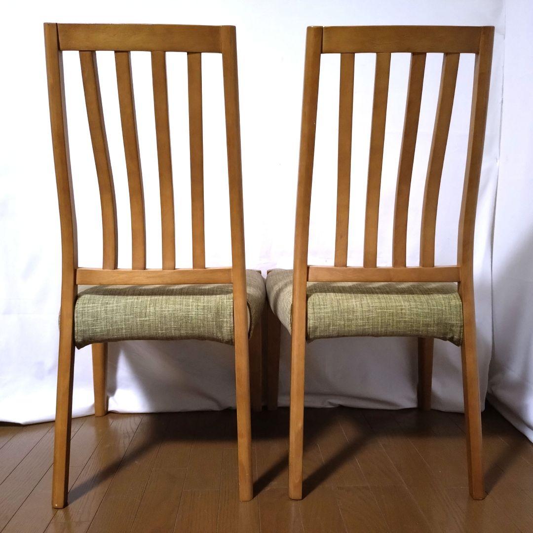 朝日木材加工　ダイニングチェア　2脚セット②　座面カバー付き　送料無料