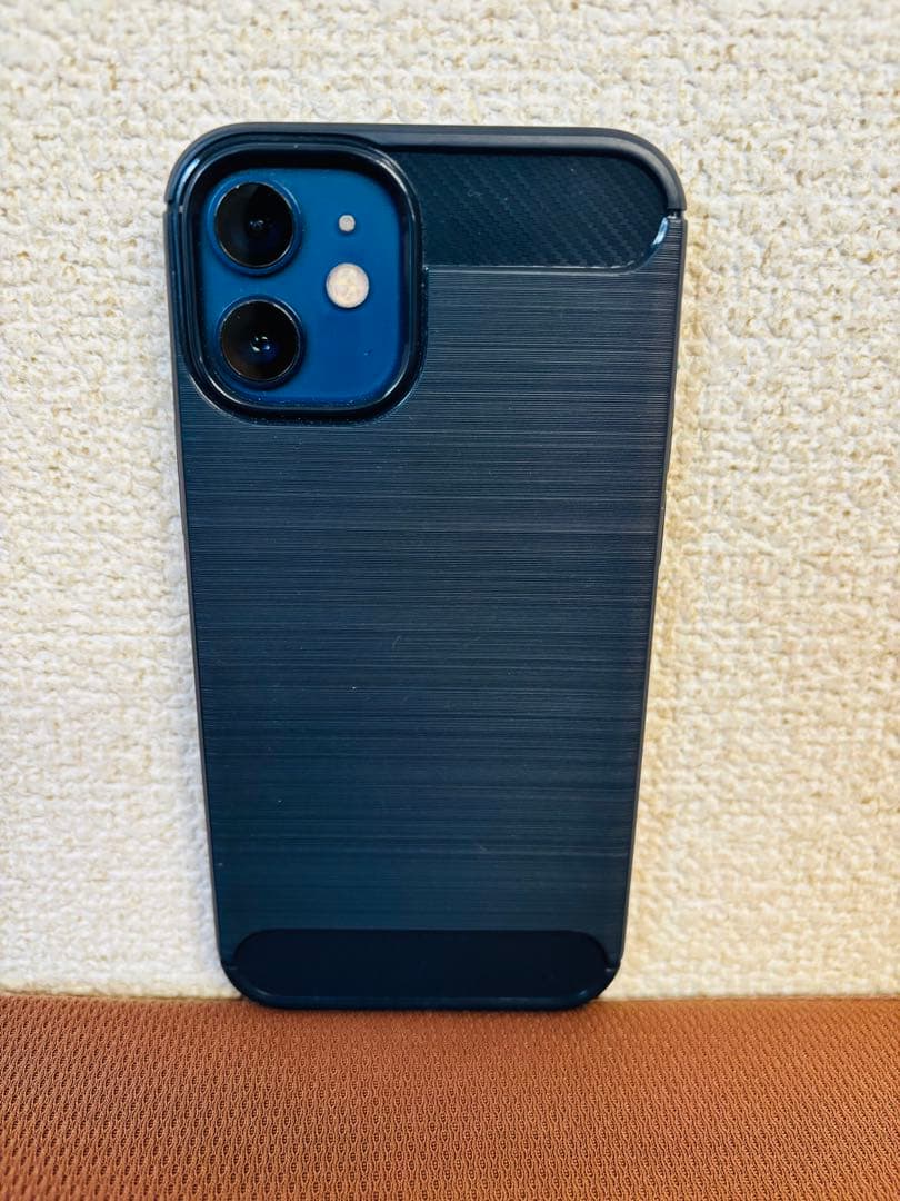 【美品】【貴重】iPhone 12mini紺色、紺色ケース、保護ガラス付き