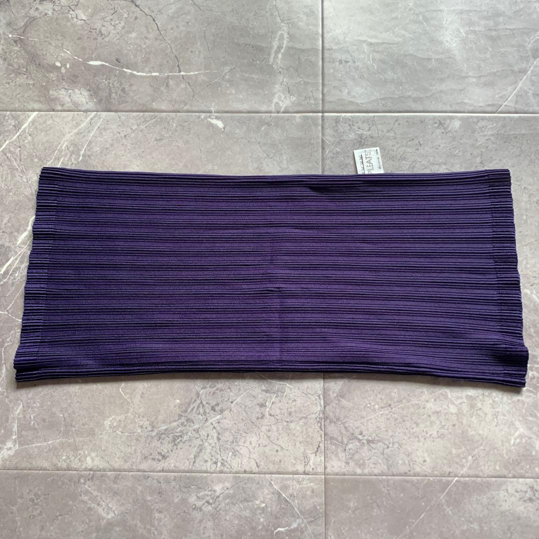 プリーツプリーズ　イッセイミヤケ　ネックウォーマー　　オーチューブ 紫　美品