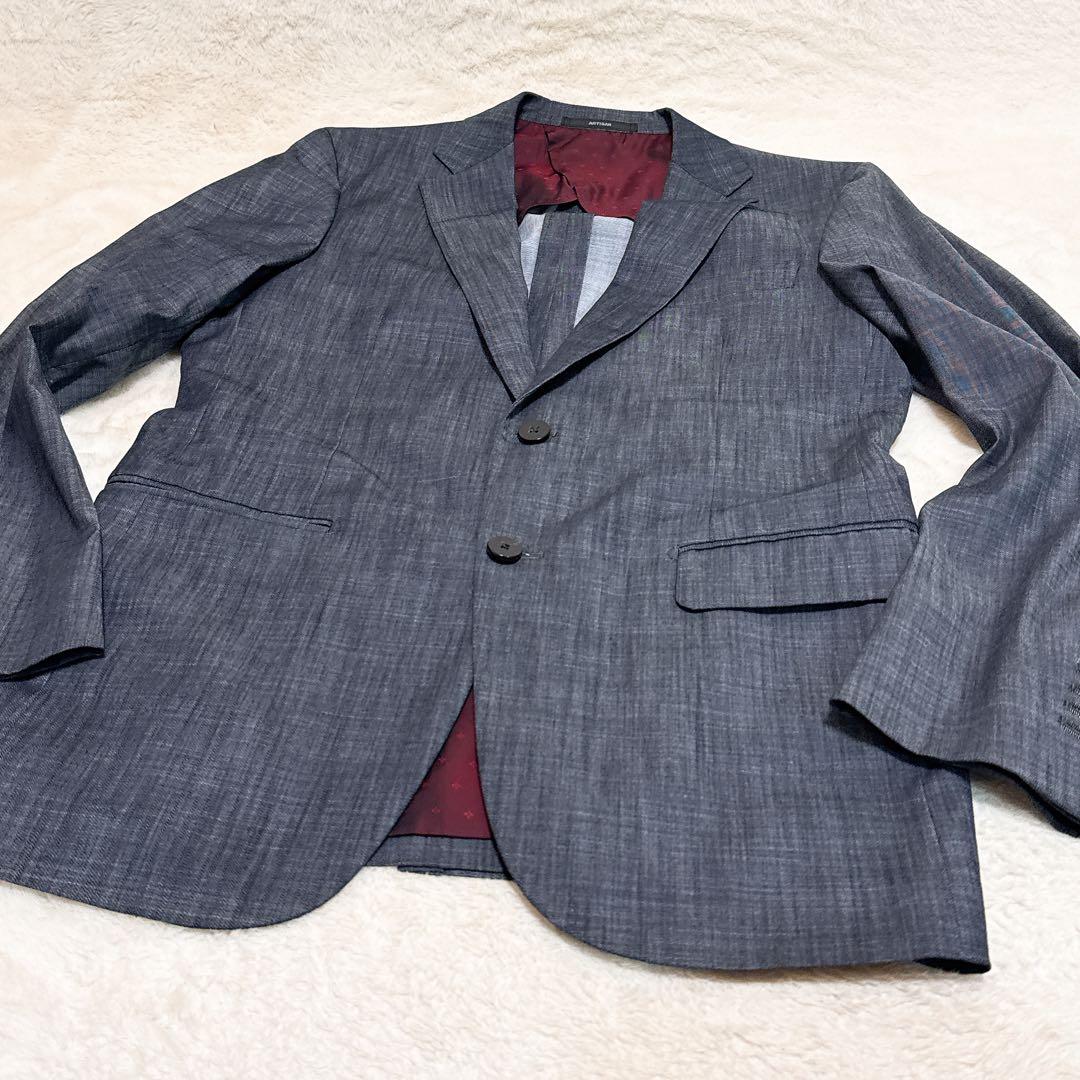 美品✨アルチザン スリーピース スーツ セットアップ L相当 グレー ボルドー
