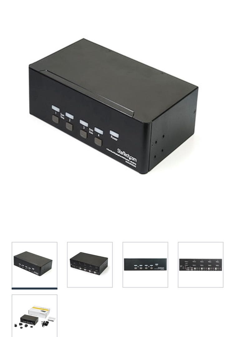 4ポート デュアルDisplayPort KVMスイッチ 4K/60Hz