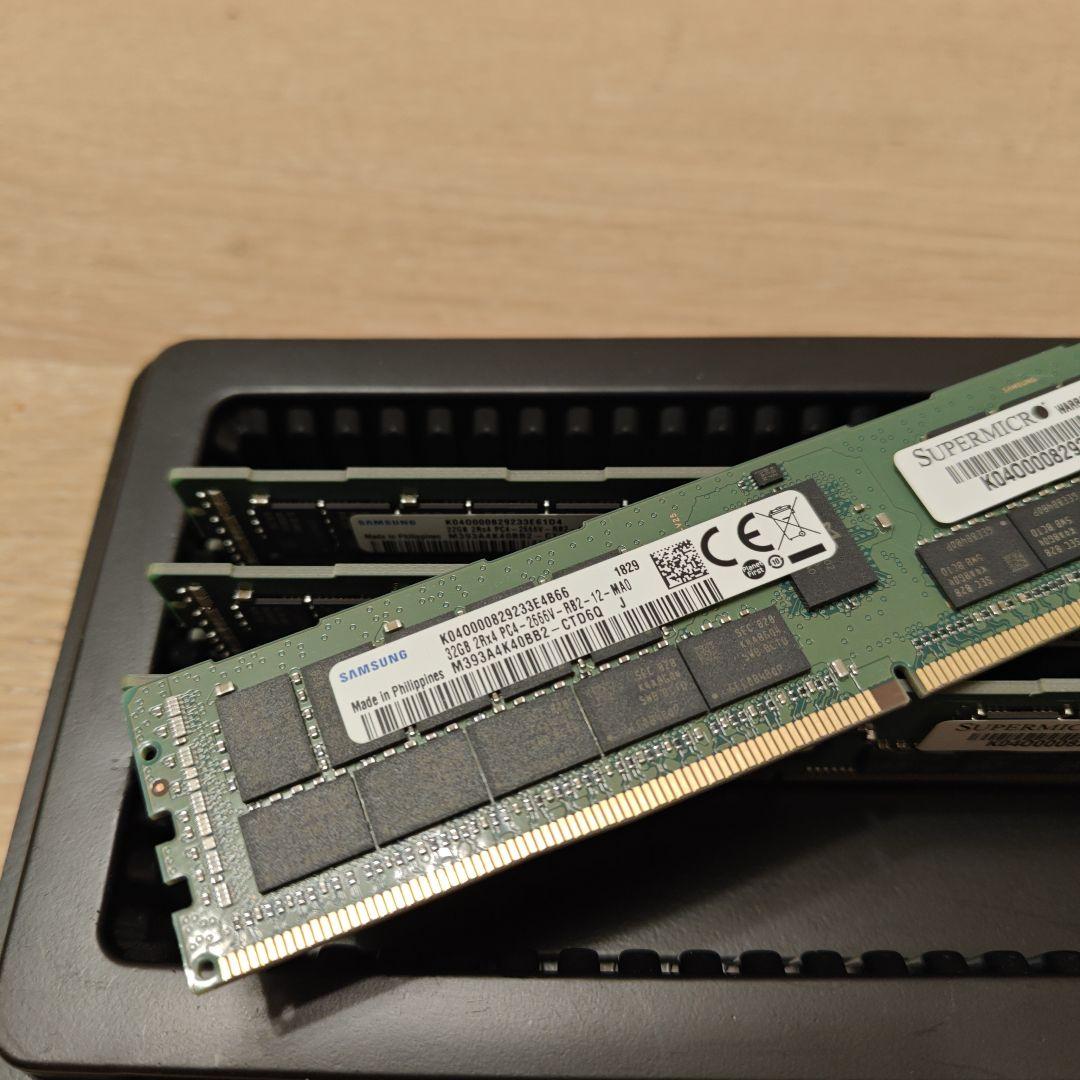 Samsung製 DDR4 32GB 4枚 128GB ECC サーバ用