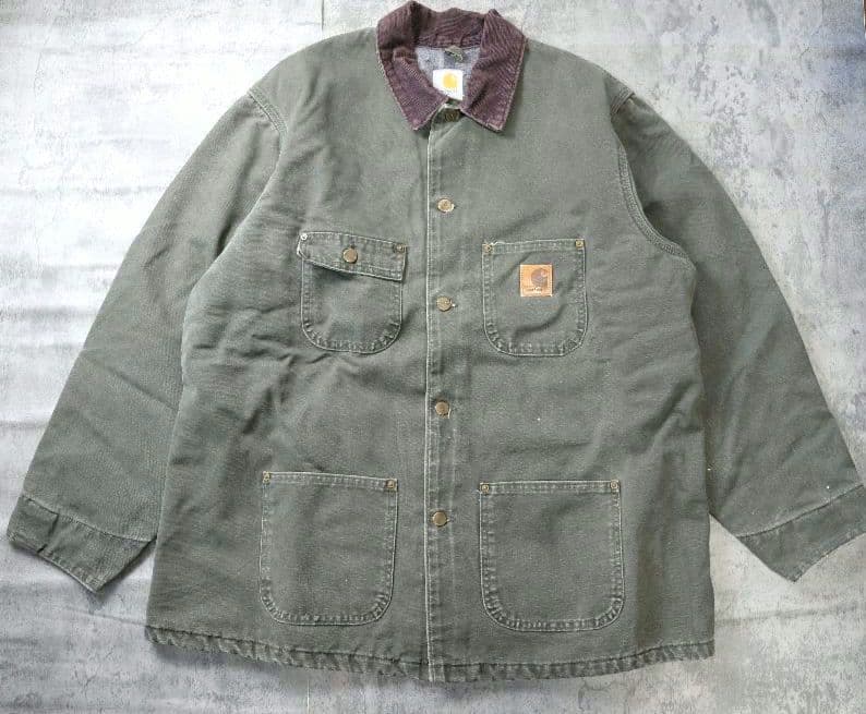 神フェード　90s USA製　carhartt ミシガンチョアコート　モス　XL