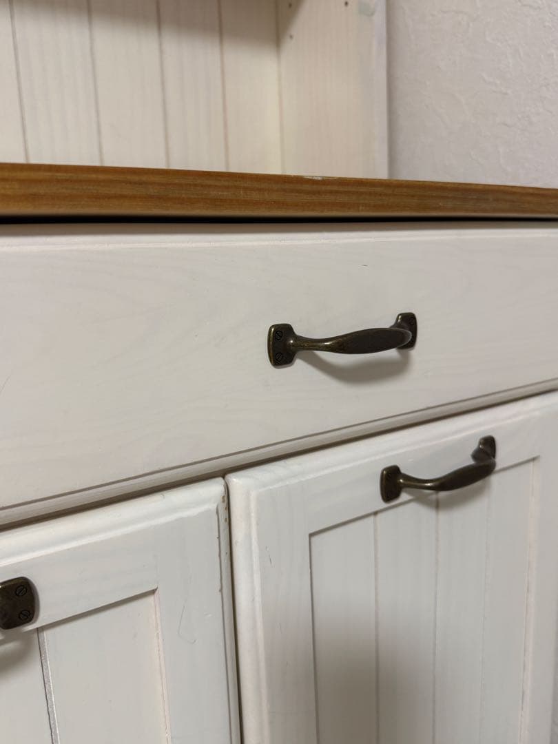 木製 ダストボックス付き 食器棚 カップボード ナチュラルカントリー