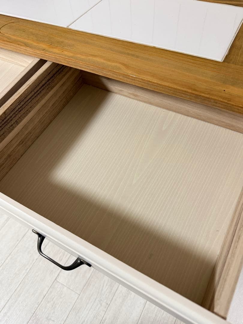 木製 ダストボックス付き 食器棚 カップボード ナチュラルカントリー