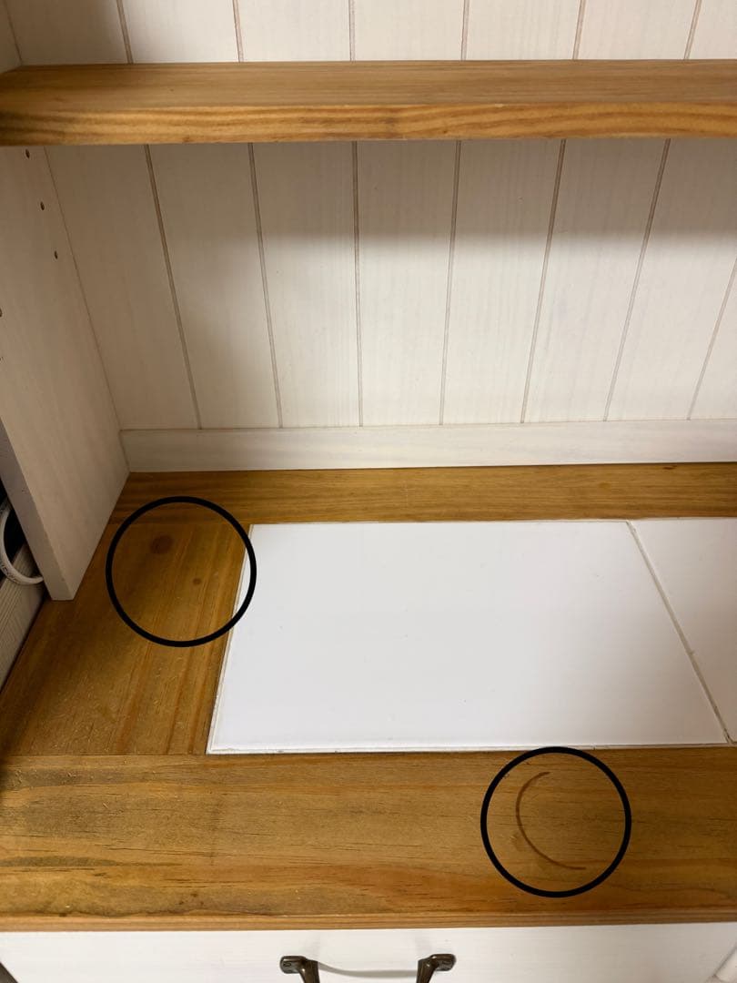 木製 ダストボックス付き 食器棚 カップボード ナチュラルカントリー