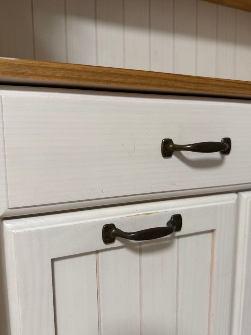 木製 ダストボックス付き 食器棚 カップボード ナチュラルカントリー