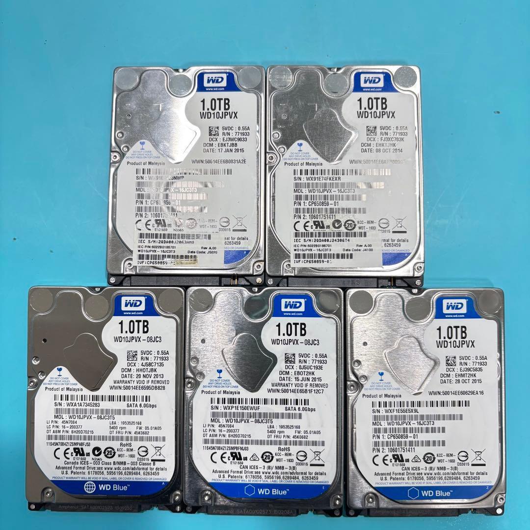 【1TB】【Western Digital製 統一】★2.5インチ★内臓HDD★